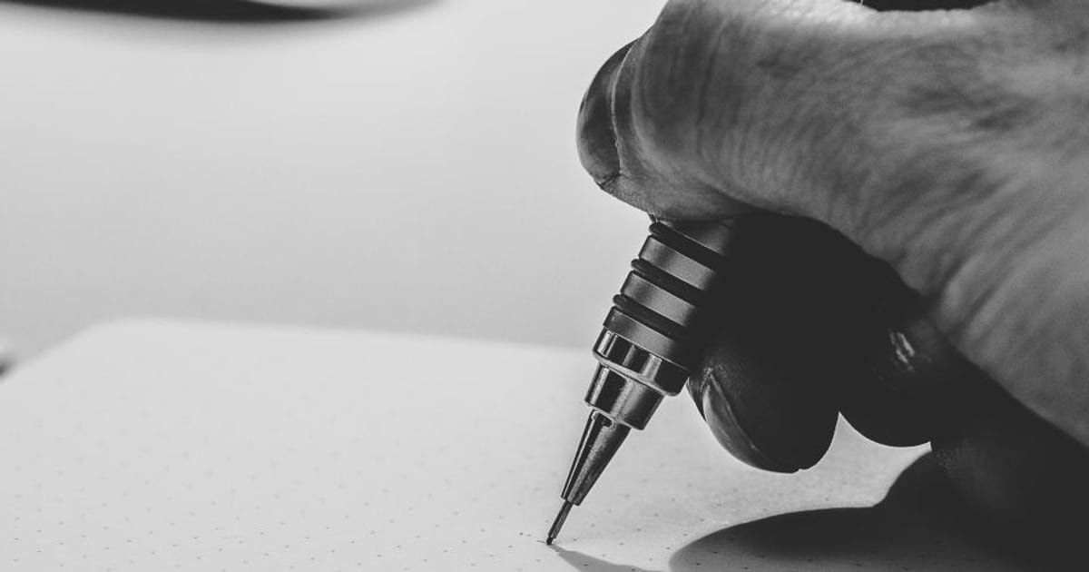 A pencil sketch being drawn