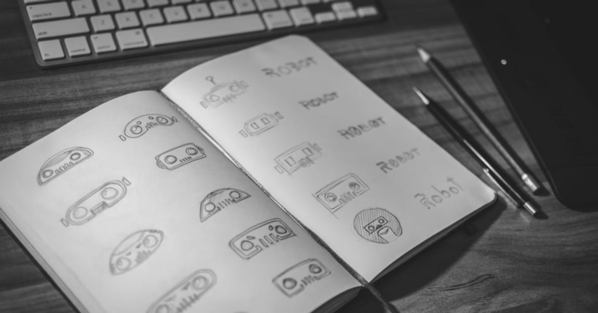 A designer working on a logo