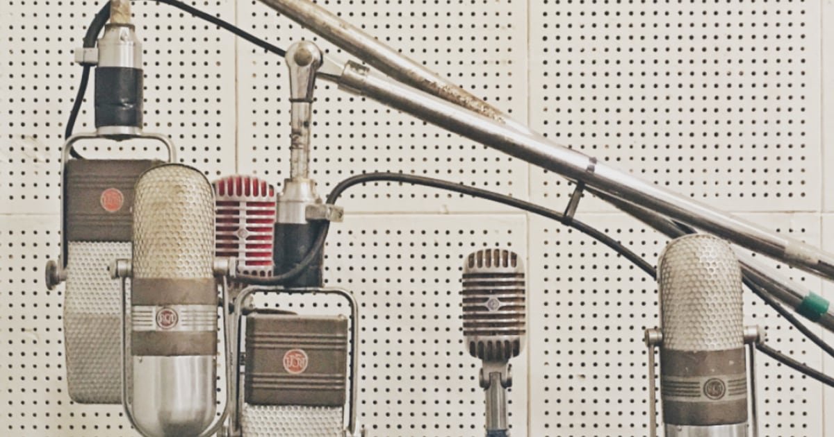 Microphones in a recording studio