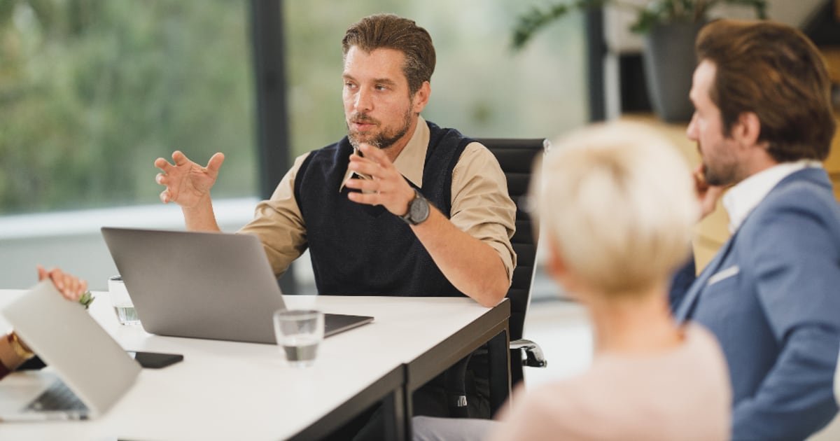 A team meeting around a table