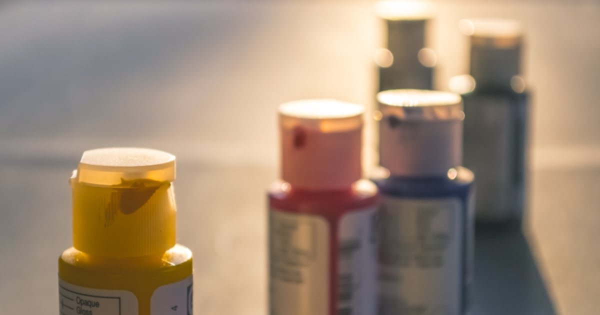 An artist's paints and brushes