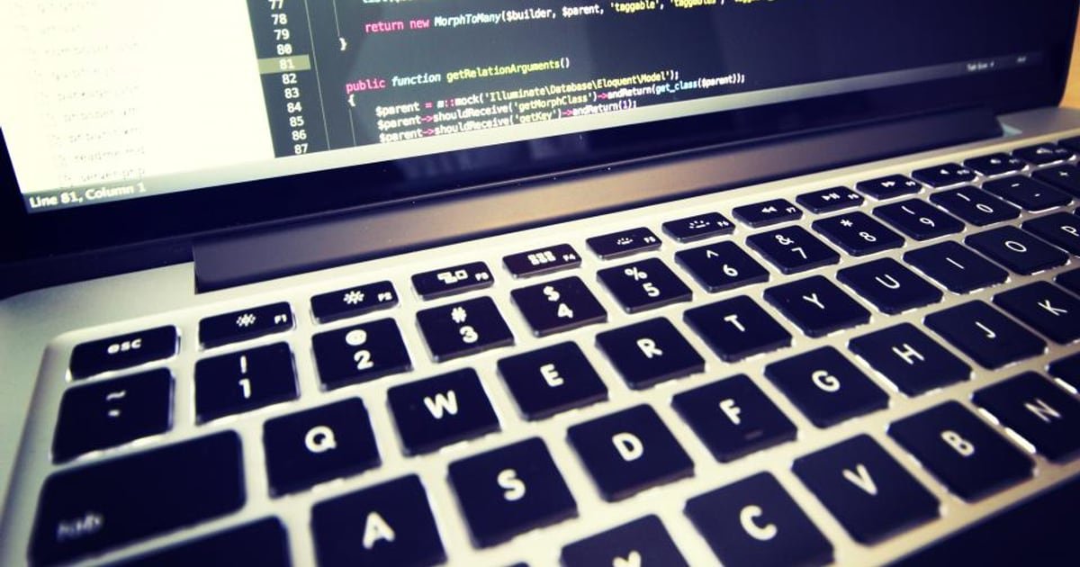 Code on a laptop screen
