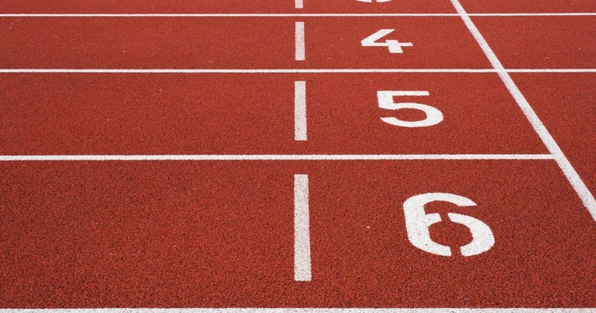 Lanes on a running track