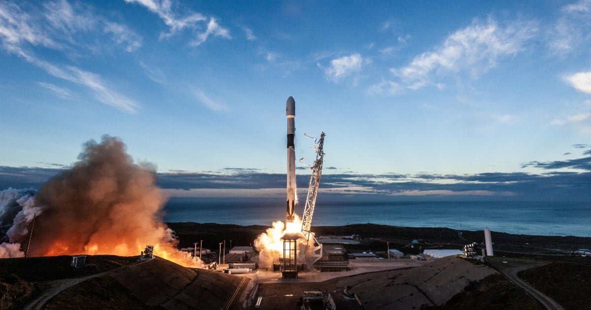 A rocket launching