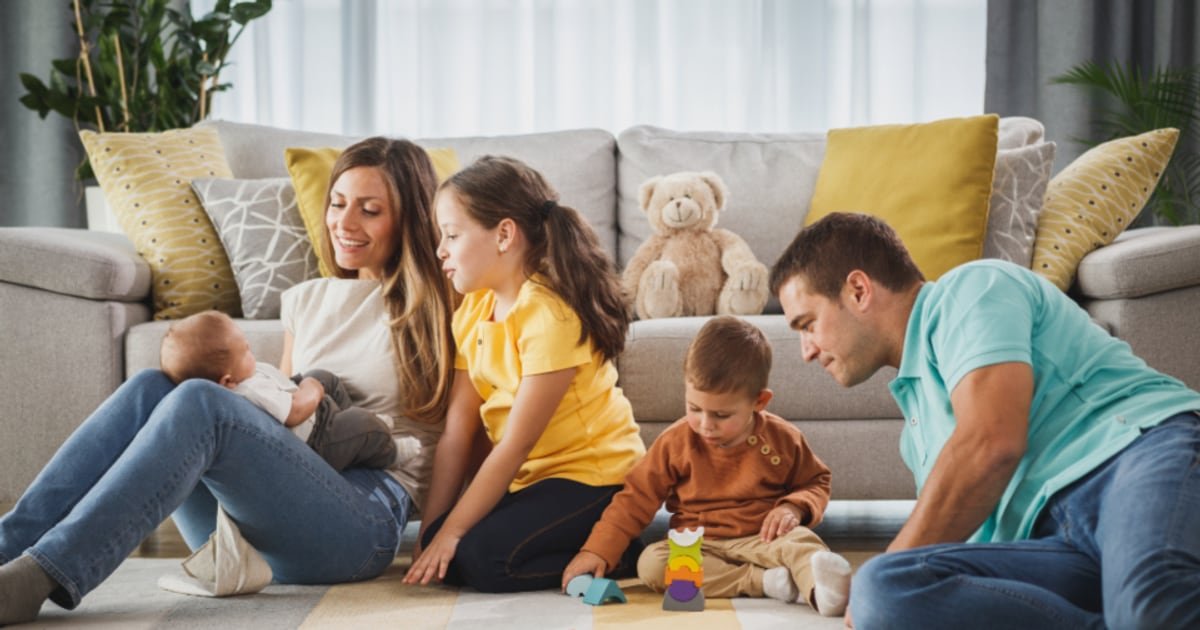 A family playing together