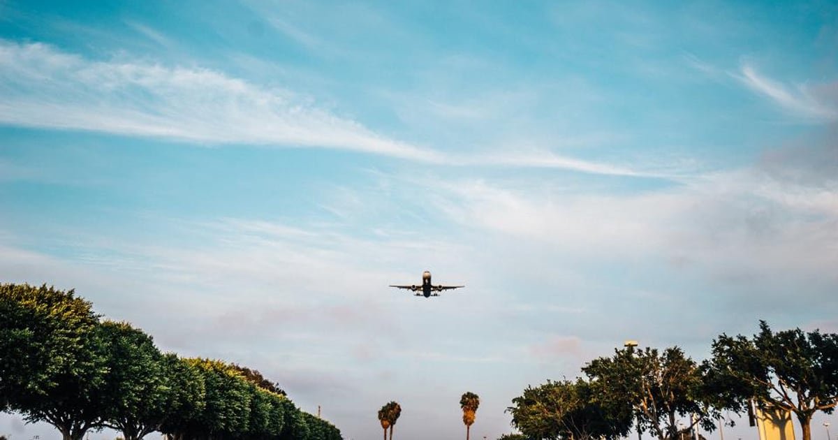 An aeroplane taking off