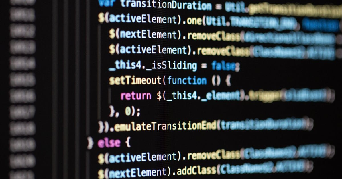 Programming code on a screen