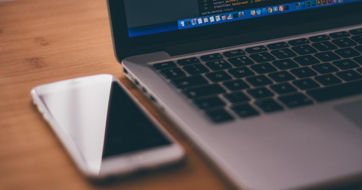 A laptop on a desk