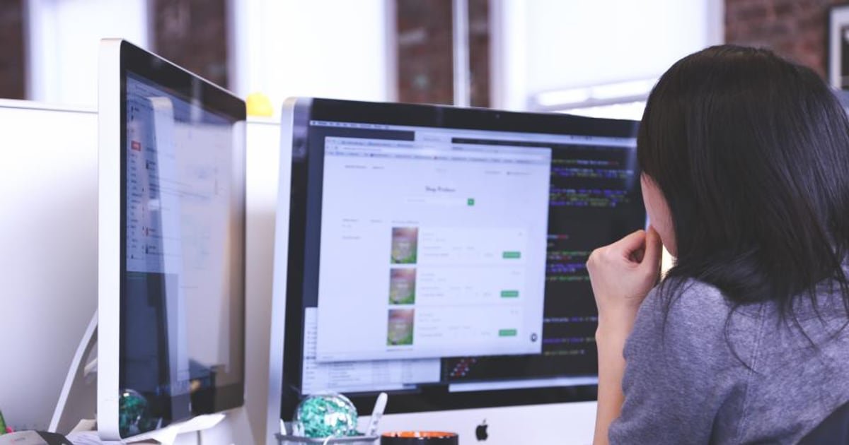 Source code on a screen