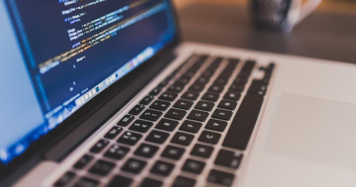 Code displayed on a monitor