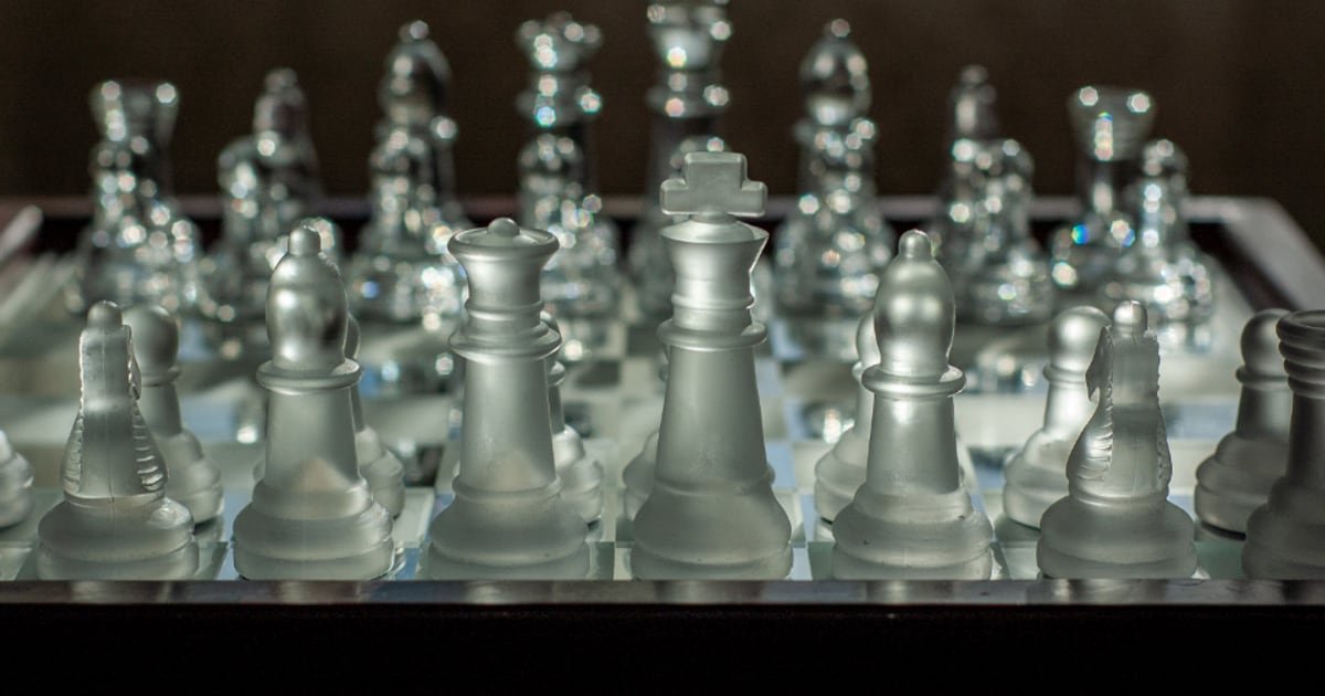 A chess game in play