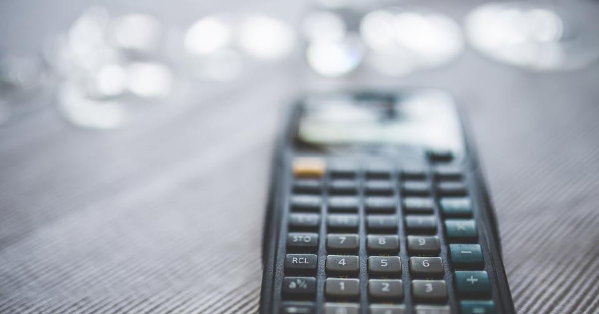 A calculator showing figures